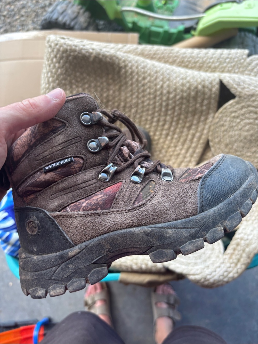 1Y Northside Brown and Black Kids Waterproof Hiking Boot